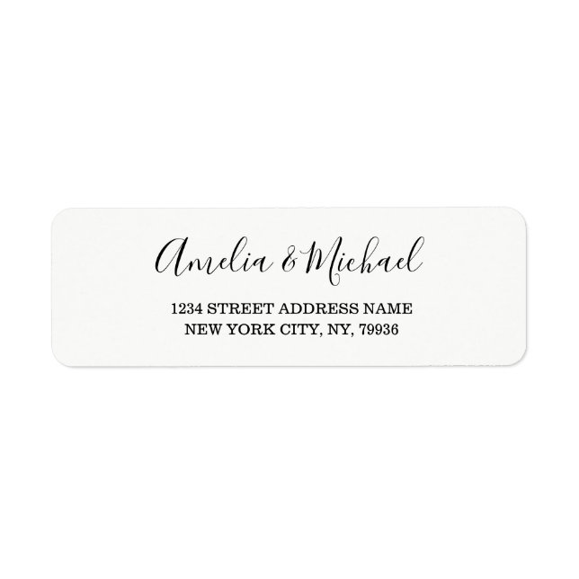 Custom Elegant Wedding Return Address Label (Front)