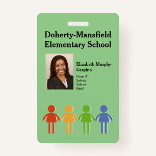 Custom Elementary School Photo ID Security Badge ID Badge