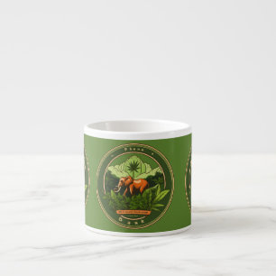 Custom elephant art espresso cup
