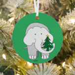 Custom Elephant Christmas Ornament<br><div class="desc">An elephant custom Christmas ornament.  You can purchase as is or change the message on the back to anything you like.</div>