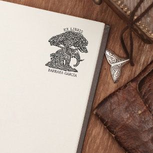 Custom Elephant Ex Libris Bookplate Rubber Stamp
