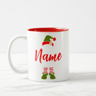 Custom Elf Mug, Personalised Christmas Coffee Mug