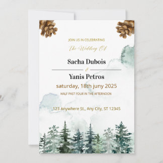 custom elopement invite mountains invitation