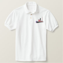 Custom Embroidered Polo- Steam Tugboat