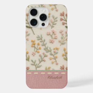 Custom Embroidery Cottagecore Wildflower Aesthetic iPhone 15 Pro Max Case