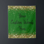 Custom Emerald Backdrop Birthday Party Photo Booth Tapestry<br><div class="desc">custom backdrop for photo booth,  sparkle birthday twinkle 15th 18th,  glitter anniversary sweet 16 16th,  personalised 30th 21st 25th 35th,  bridal shower hen do weekend,  wedding night sparkly son boy,  boho bach prop bachelorette party,  quinceanera 40th 50th 60th 70th,  20th 35th college graduation girl,  daughter graduate green gold black</div>