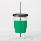 Custom Emerald Green Acrylic Tumbler with Straw