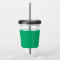 Custom Emerald Green Acrylic Tumbler with Straw