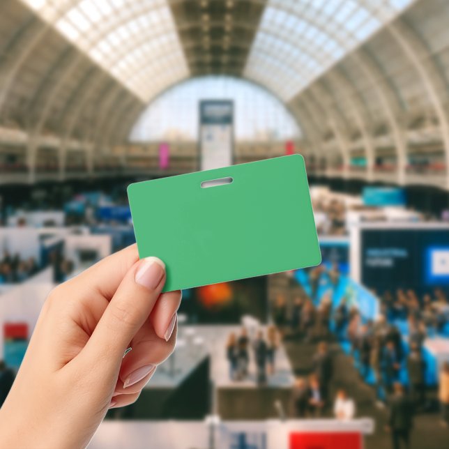 Custom Emerald Green Button Pin ID Badge (Conference)