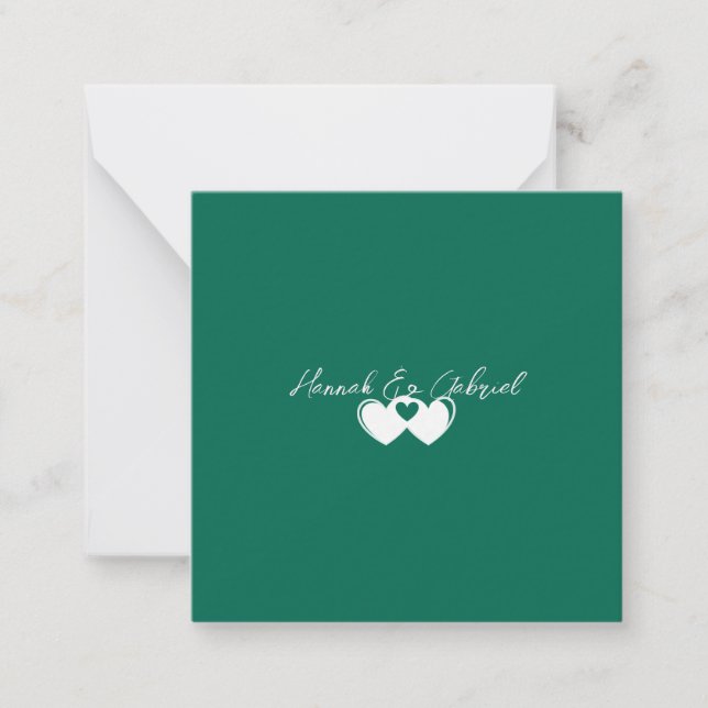Custom Emerald Green Flat Note Cards (Front)