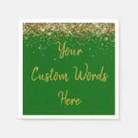Custom Emerald Green & Gold Glitter Birthday Party