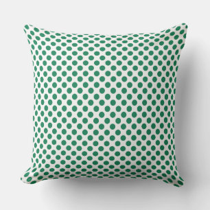 Custom Emerald Green Polka Dots Throw Pillow