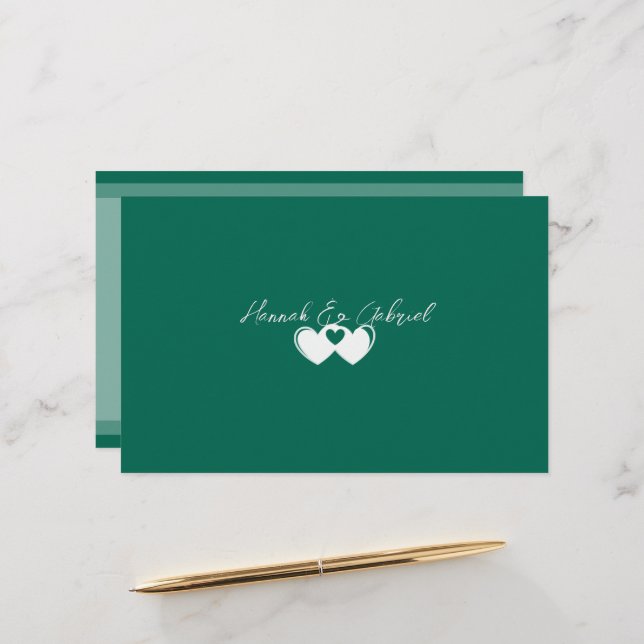 Custom Emerald Green Stationery (Front/Back In Situ)