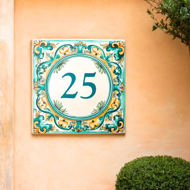 Custom Emerald Grove House Number Ceramic Tile (Creator Uploaded)