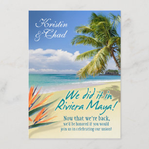 CUSTOM EMERALD WATERS (Riviera Maya) wedding Invitation
