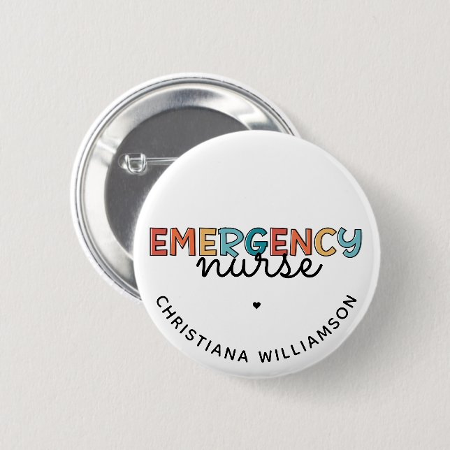Custom Emergency Nurse ER Nurse Personalised Gifts 6 Cm Round Badge (Front & Back)