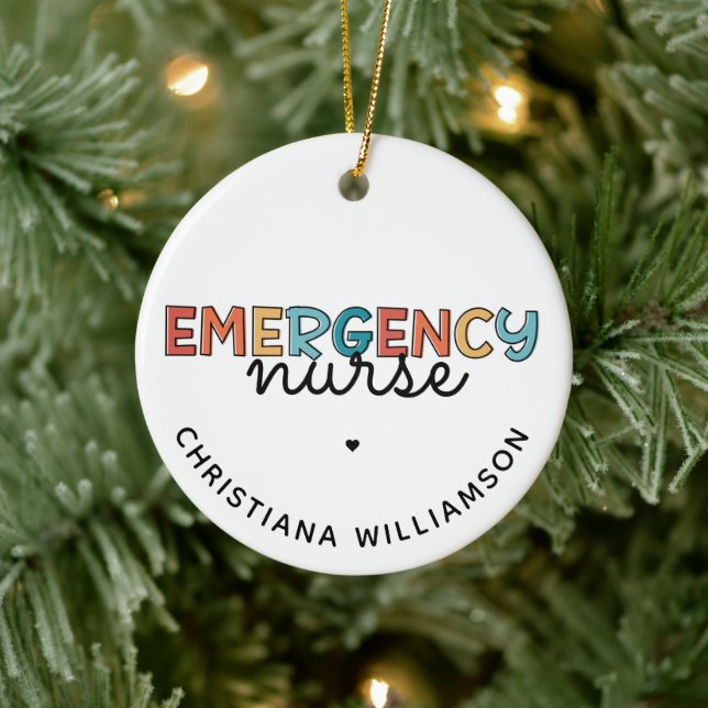 Custom Emergency Nurse ER Nurse Personalised Gifts Ceramic Ornament (Tree)