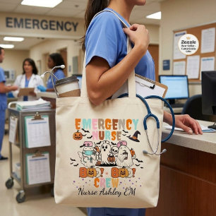 Custom Emergency Nurse Halloween Large Tote Bag