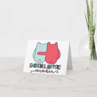 Custom Emotional Support Work Bestie Teddy Bear Card
