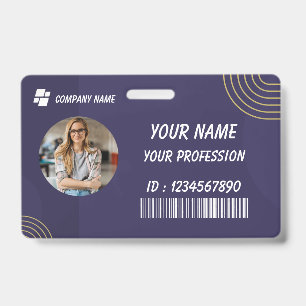 Custom Employee Badge Maker Template ID Badge