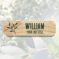 Custom Employee Botanical Green Magnetic or Pin