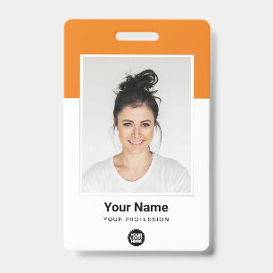Custom Employee huge Photo Qr Bar Code Logo Name ID Badge