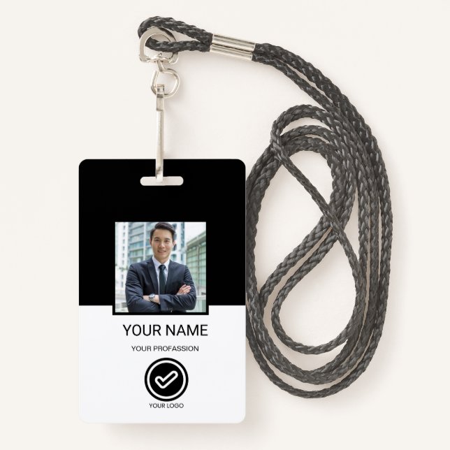 Custom Employee ID Badge (Front with Lanyard)