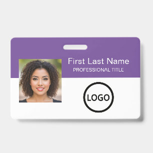 Custom Employee Id badge Bar Code Logo