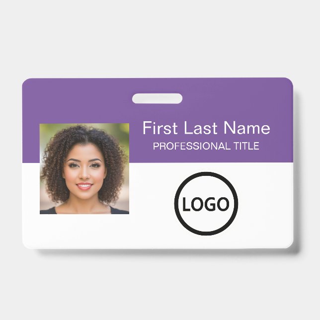 Custom Employee Id badge Bar Code Logo (Front)