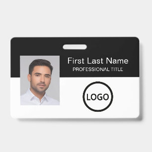 Custom Employee Id badge Bar Code Logo