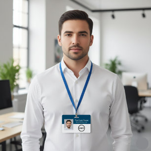 Custom Employee Id badge Bar Code Logo