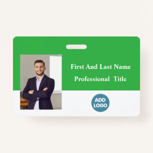 Custom Employee ID Badge - Name, Photo, Barcode