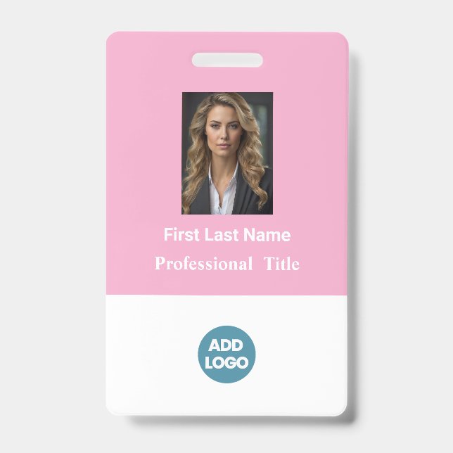 Custom Employee ID Badge - Name, Photo, Logo,.. (Front)