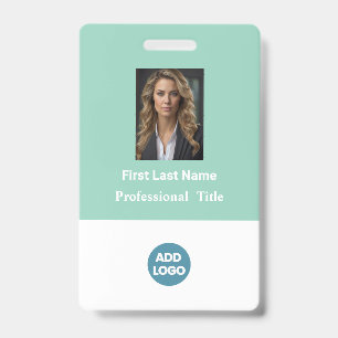Custom Employee ID Badge - Name, Photo, Logo,..
