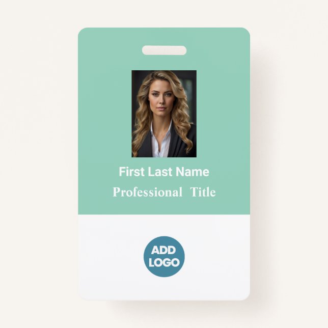 Custom Employee ID Badge - Name, Photo, Logo,.. (Front)