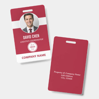Custom Employee ID Badge with Photo and Logo