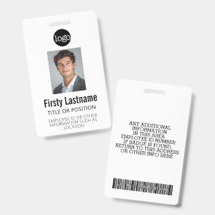 Custom Employee ID - Photo, Bar Code, Logo, Name Badge