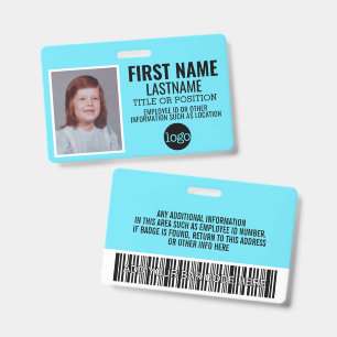 Custom Employee ID - Photo, Bar Code, Logo, Name Badge
