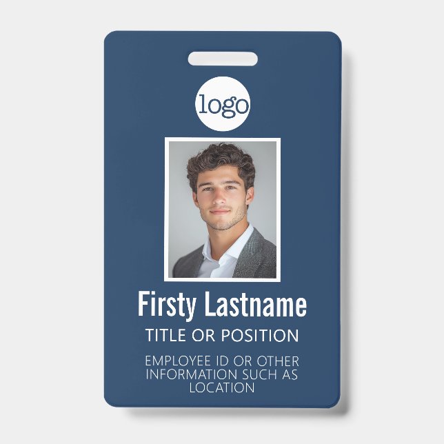 Custom Employee ID - Photo, Bar Code, Logo, Name Badge (Front)