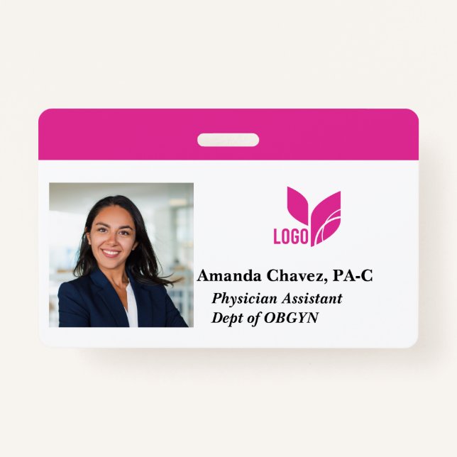 Custom Employee ID Photo Name ID Badge (Front)