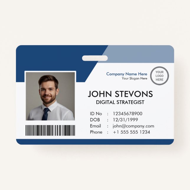 Custom Employee Identification Business Staff ID Badge (Front)