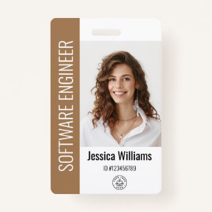 Custom Employee Large Photo, BarCode, Logo, Name ID Badge