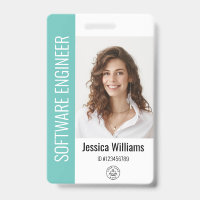 Custom Employee Large Photo, BarCode, Logo, Name