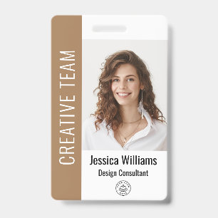 Custom Employee Large Photo, BarCode, Logo, Name ID Badge