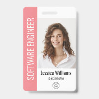 Custom Employee Large Photo, BarCode, Logo, Name