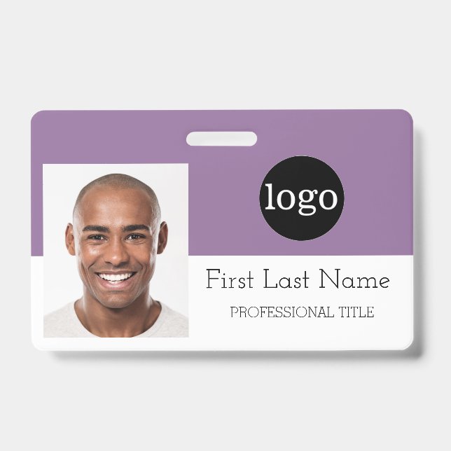 Custom Employee - Logo, Photo, Barcode, Name ID Badge (Front)