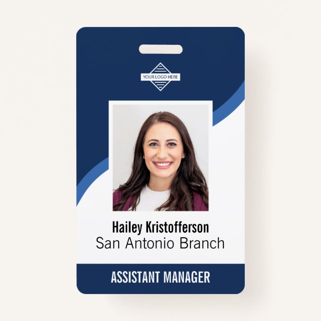 Custom Employee Logo Photo ID Name Badge ID Badge (Front)