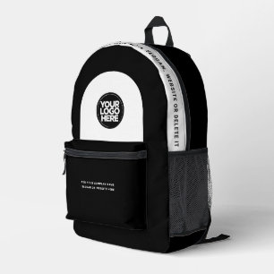 Custom Employee Logo, Text, Slogan, Website Printed Backpack