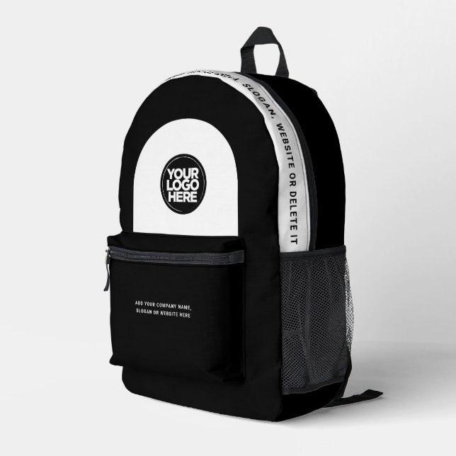 Custom Employee Logo, Text, Slogan, Website Printed Backpack (Back Corner Right)