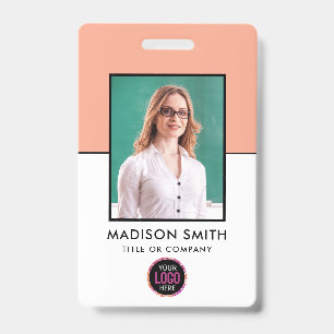 Custom Employee   Minimalist Business Employee ID Badge